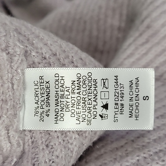 Double Zero Lavander Cropped Long Sleeve Knit Sweater Size S - Picture 10 of 10